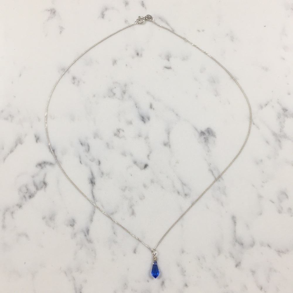 🆕Sterling Silver Blue Pendant Necklace